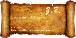 Zoltner Rikarda névjegykártya